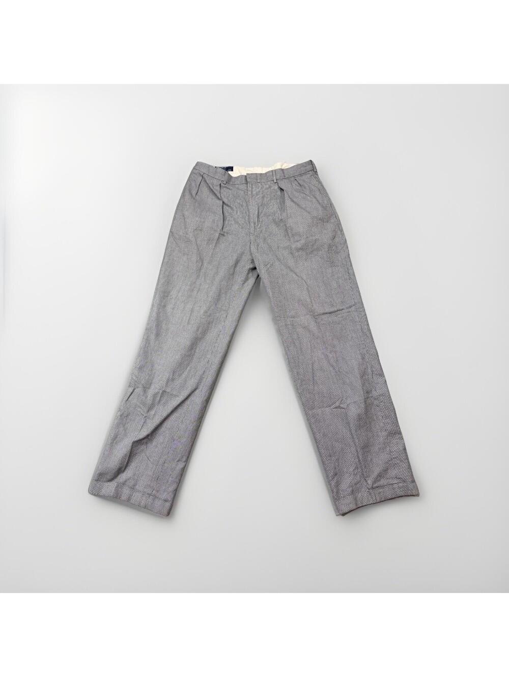 Vintage 1990’s Polo Ralph Lauren Pleated Trouser Pants Micro Houndstooth 32X34